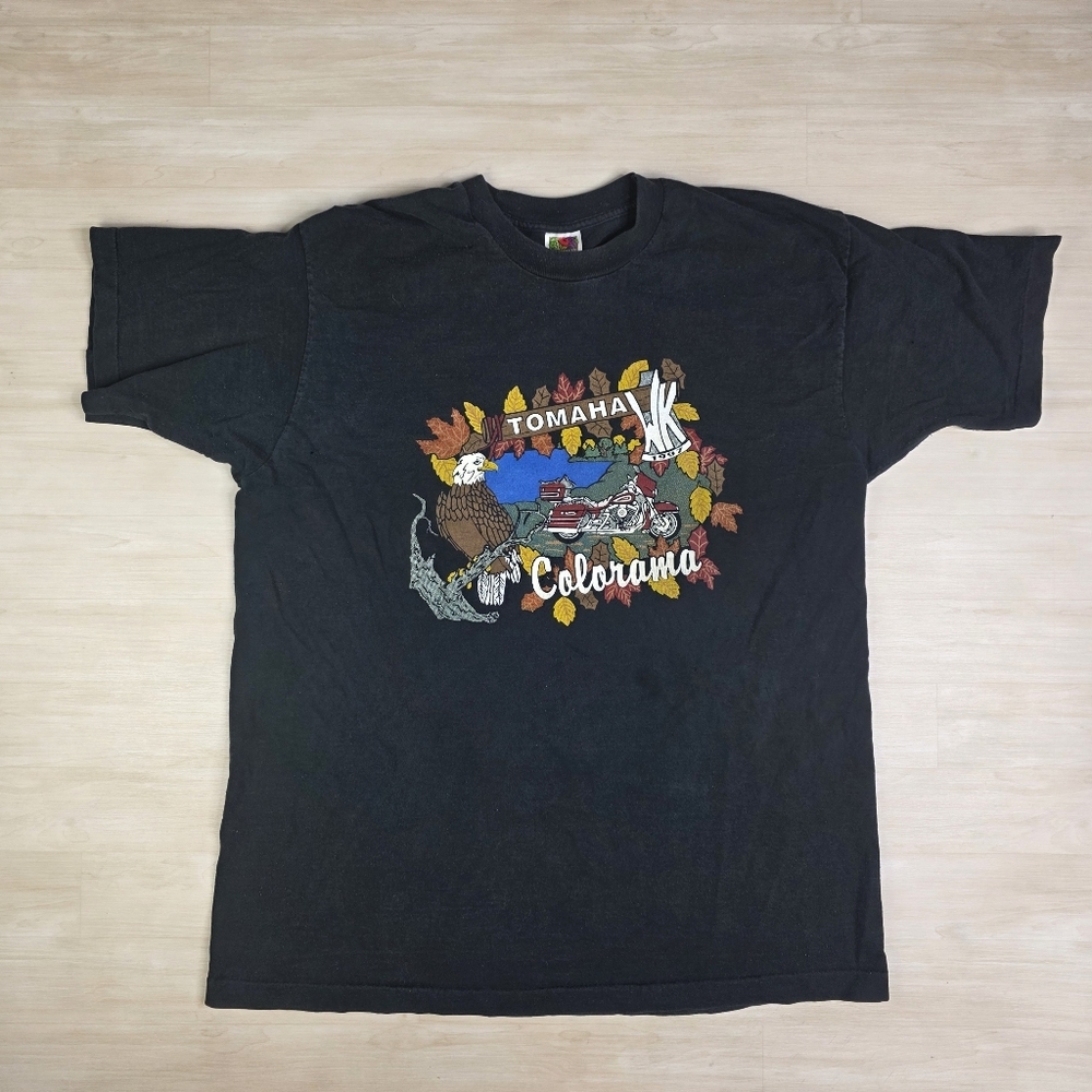 Vintage 1997 Colorama Tomahawk Biker Rider Shirt Single Size XL